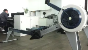A Concept2 indoor rowing machine in an office