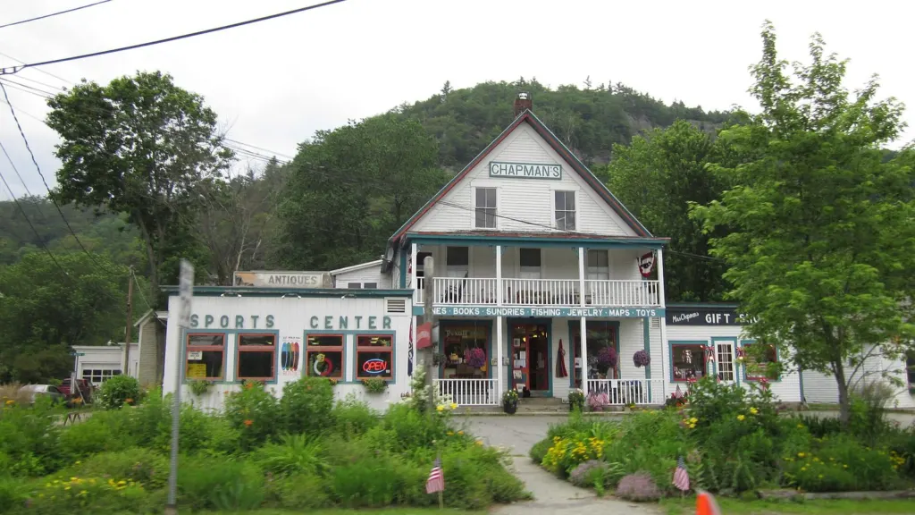 A white general store building on the main road in Fairlee, Vermont