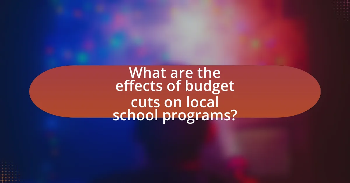What are the effects of budget cuts on local school programs?